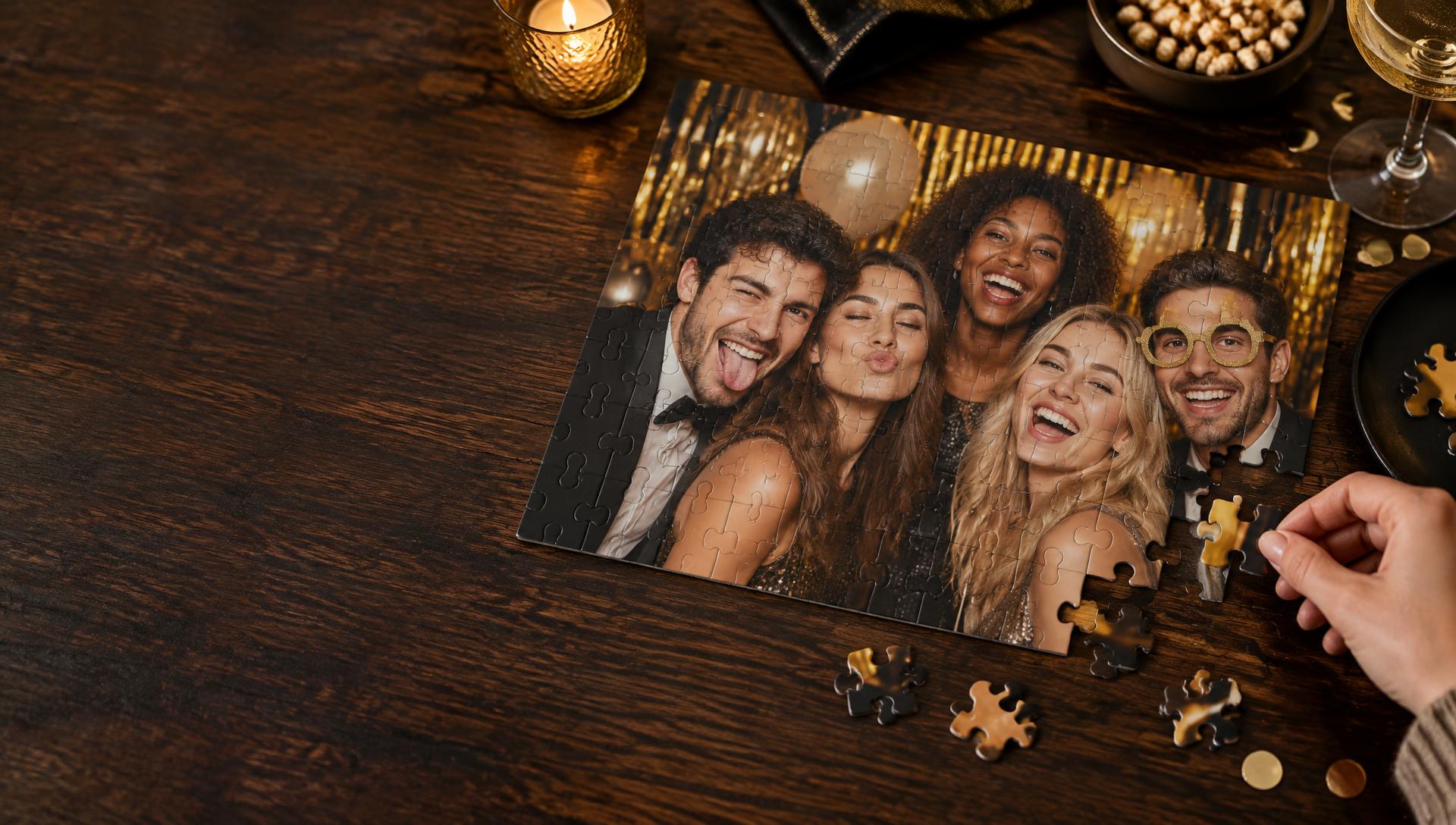 Puzzel met feestfoto