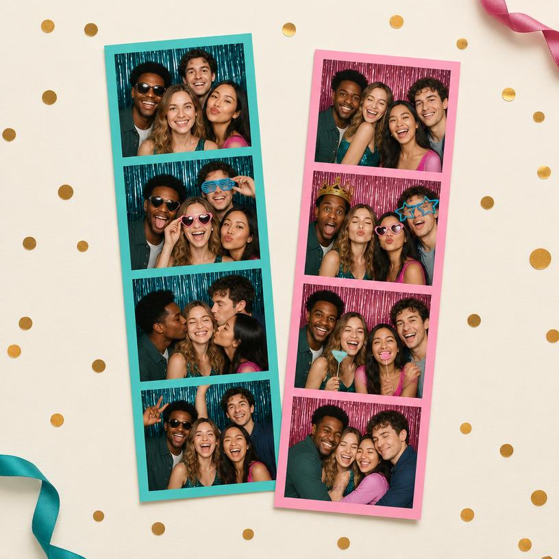 Fotostrip extra set met feestfoto als voorbeeld